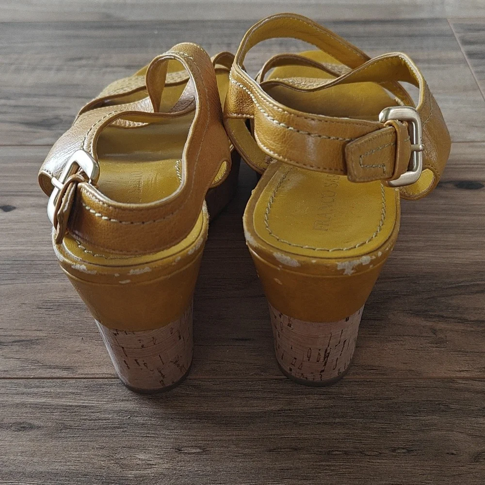 GUC Yellow wedge sandals